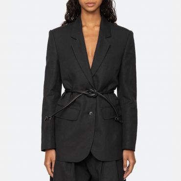 Sea New York Lara Belted Cotton-Blend Jacket - XS