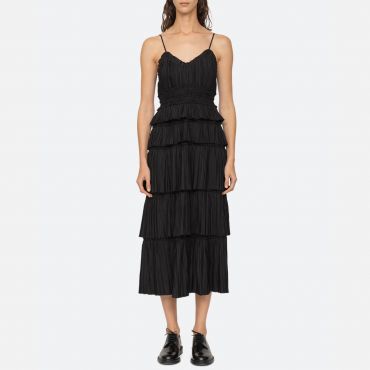 Sea New York Parcie Satin Crinkle Tank Dress - US 10/ UK 14