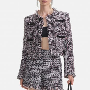Self-Portrait Fringed Bouclé Blazer Jacket - UK 8