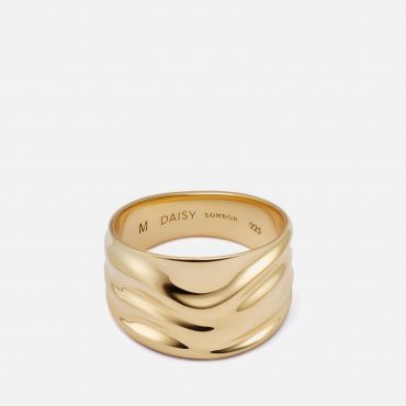 Daisy London X Polly Sayer Chunky Tidal Gold-Plated Ring - M