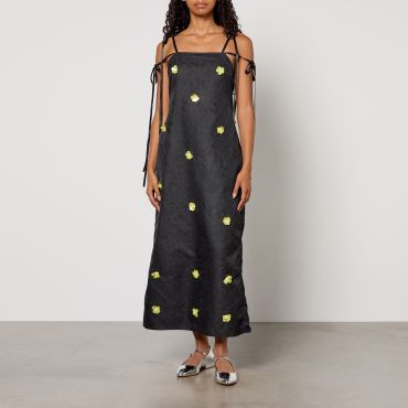Sister Jane Fanciful Flower Cloqué Midi Dress - M/UK 10