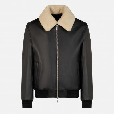 Moose Knuckles Toba Leather Bomber Jacket - M