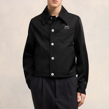 AMI Technical Twill Button-Down Jacket - S