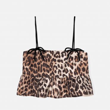 Ganni Leopard-Jacquard Top - EU 42/UK 14