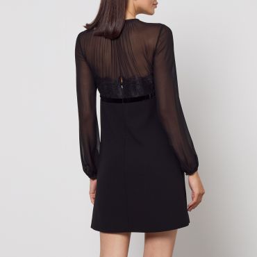 Max Mara Studio Jader Semi-Sheer Silk Crepe Dress - UK 10