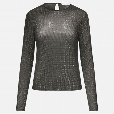 Samsøe Samsøe Samagda Sequinned Mesh Top - M