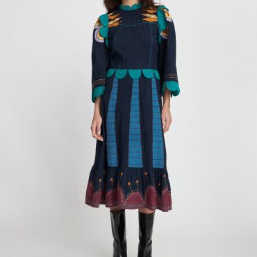Stella Nova Embroidered Cotton-Seersucker Dress - DK 36/UK 10