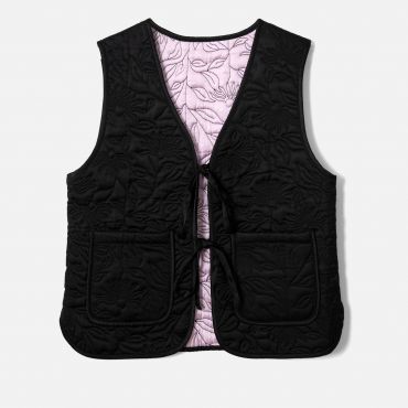 Damson Madder Arte Embroidered Quilted Shell Gilet - UK 10