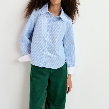 Essentiel Antwerp Giuliano Sequin Cotton-Poplin Shirt - EU 34/UK 6