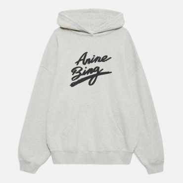 Anine Bing Harvey Signature Cotton-Jersey Hoodie - XS