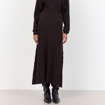Leveté Room Jade Ribbed Wool-Blend Knit Skirt - S / 36