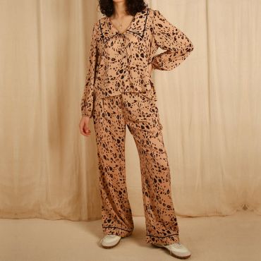 it's 9pm Frenchie Cheetah-Print Pyjama Set - 12