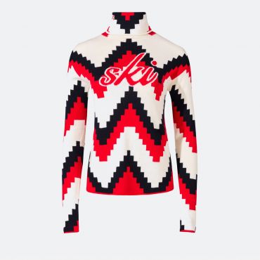 Perfect Moment Chevron-Jacquard Merino Wool Jumper - XS