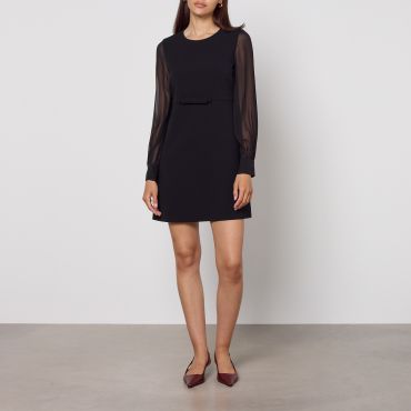Max Mara Studio Ritmo Crepe and Chiffon Dress - UK 10