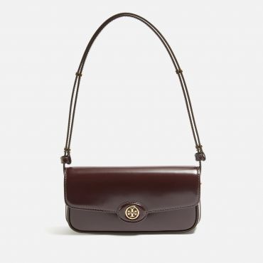 Tory Burch Robinson Spazzolato Patent Leather Shoulder Bag