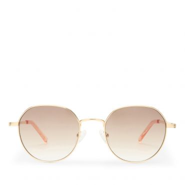 Le Specs Odyssey Gold-Tone Round-Frame Sunglasses