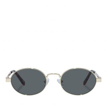 Le Specs Poseidon Deux Gold-Tone Oval-Frame Sunglasses