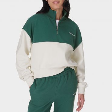 Sweaty Betty Revive Crop Cotton-Blend Half-Zip Jumper - S-M