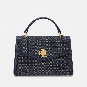 Lauren Ralph Lauren Farrah Canvas/Leather Small Satchel