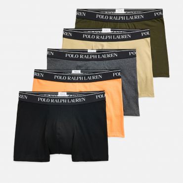 Polo Ralph Lauren 5 Pack Classic Cotton-Jersey Boxer Trunks - S