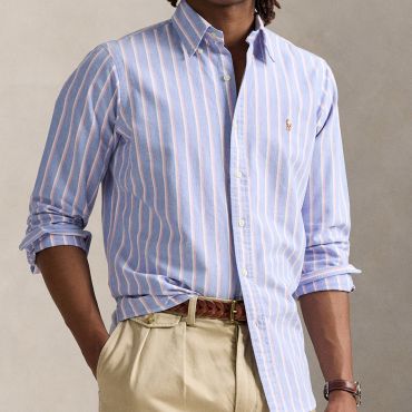 Polo Ralph Lauren Custom Fit Fun Stripe Cotton Long Sleeved Shirt - L