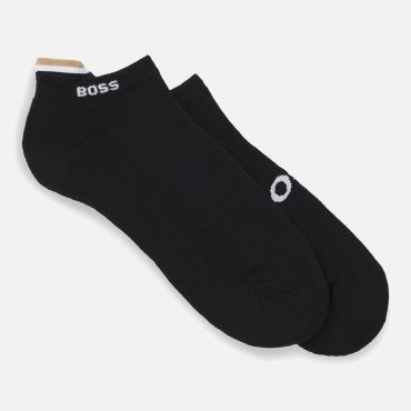 BOSS Bodywear Intarsia-Knit Cotton-Blend Logo Socks
