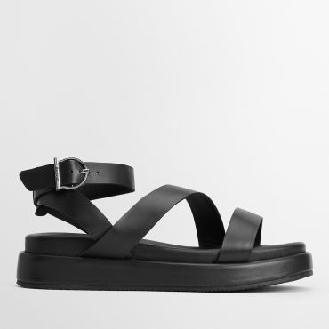 Barbour Ivy Leather Sandals - UK 7 - Black