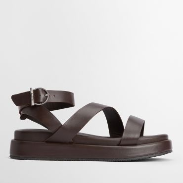 Barbour Ivy Leather Sandals - UK 8 - Brown