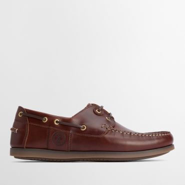 Barbour Men's Wake Leather Boat Shoes - UK 11 - Mahogany