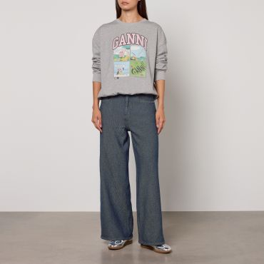 Ganni Isoli BD Organic Cotton-Jersey Oversized Sweatshirt - XXS/XS