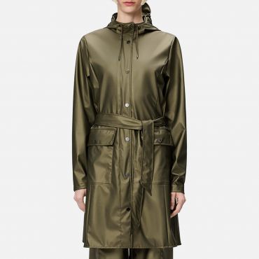 Rains Curve Matte Shell Long Jacket - S