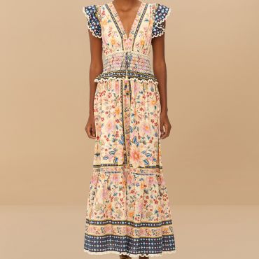 Farm Rio Superbloom Tapestry Cotton Maxi Dress - M