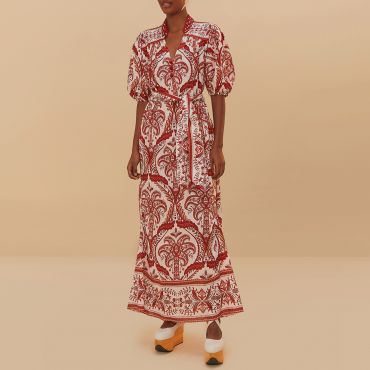 Farm Rio Tropical Cameo Cotton Maxi Dress - XL