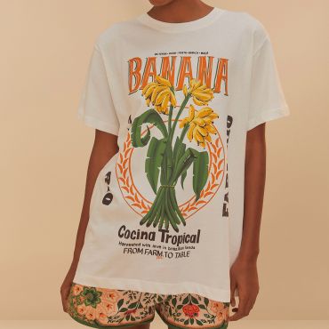 Farm Rio Banana Cocina Relaxed Cotton-Jersey T-Shirt - XL