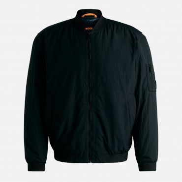 BOSS Orange Olmec Crinkled Shell Bomber Jacket - IT 46/S