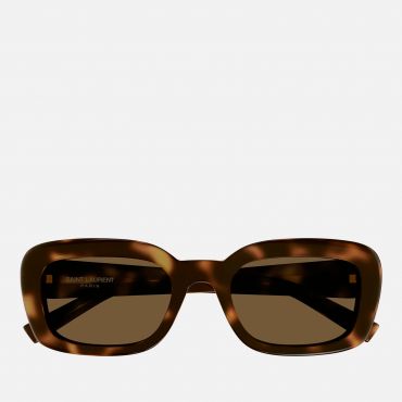 Saint Laurent Square-Frame Monogram Acetate Sunglasses