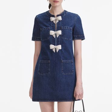 Self-Portrait Denim Mini Dress - UK 12