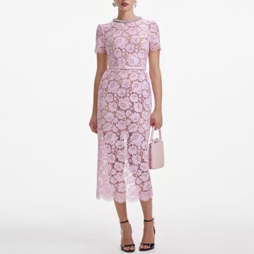 Self-Portrait Pearl Guipure Lace Dress - UK 6