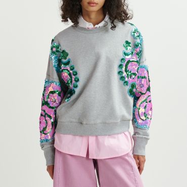 Essentiel Antwerp Hecrazy Sequin-Embellished Cotton-Jersey Sweatshirt - 0