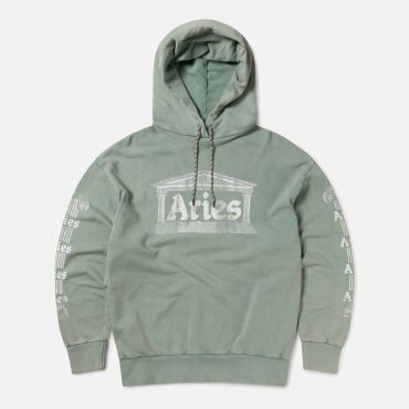ARIES Aged Ancient Column Cotton-Jersey Hoodie - M