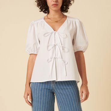Nobody's Child Bernadetta Organic Cotton-Poplin Blouse - UK 14