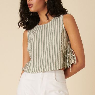 Nobody's Child Verity Striped Organic Cotton Top - UK 16