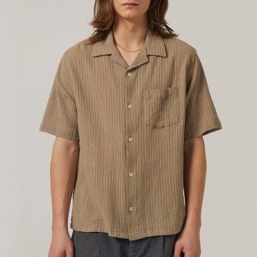 Corridor High Twist Stripe Cotton Shirt - XL