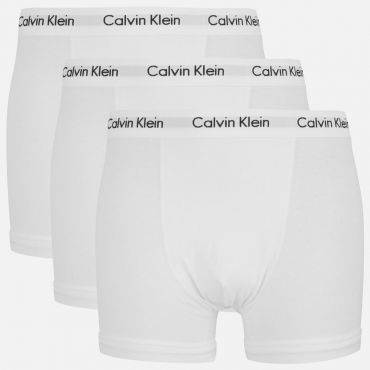 Calvin Klein Men's Cotton Stretch 3-Pack Trunks - White - S