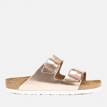 Birkenstock Women's Arizona Slim Fit Leather Double Strap Sandals - Metallic Copper - EU 36/UK 3.5