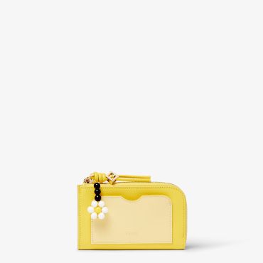 Ff Diamonds Card Case Pouch, Yellow - Fendi