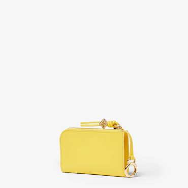 Ff Diamonds Card Case Pouch, Yellow - Fendi