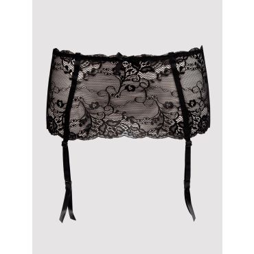 Lovehoney Plus Size Love Me Lace Deep Suspender Belt Black (Black 1X / 2X), 1X / 2X - Amorana