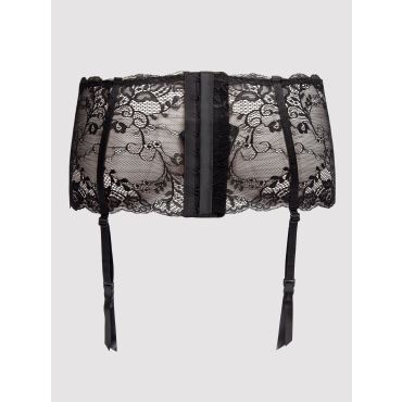 Lovehoney Love Me Lace Deep Suspender Belt Black (Black Large), Large - Amorana