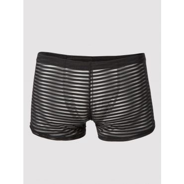 LHM Stripe Mesh Boxer Shorts Black, XXL - Amorana